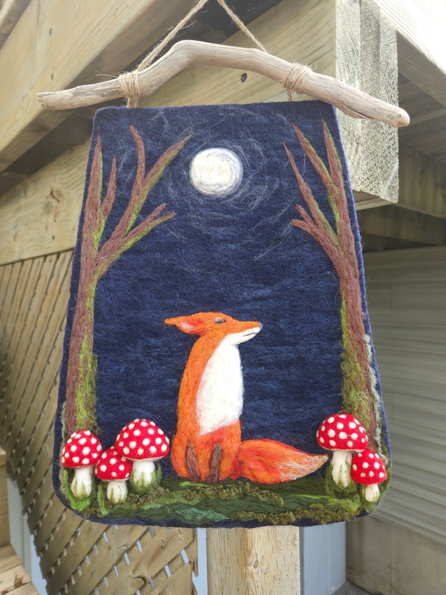 Felted Wall Art – Fox in Enchanted Forest