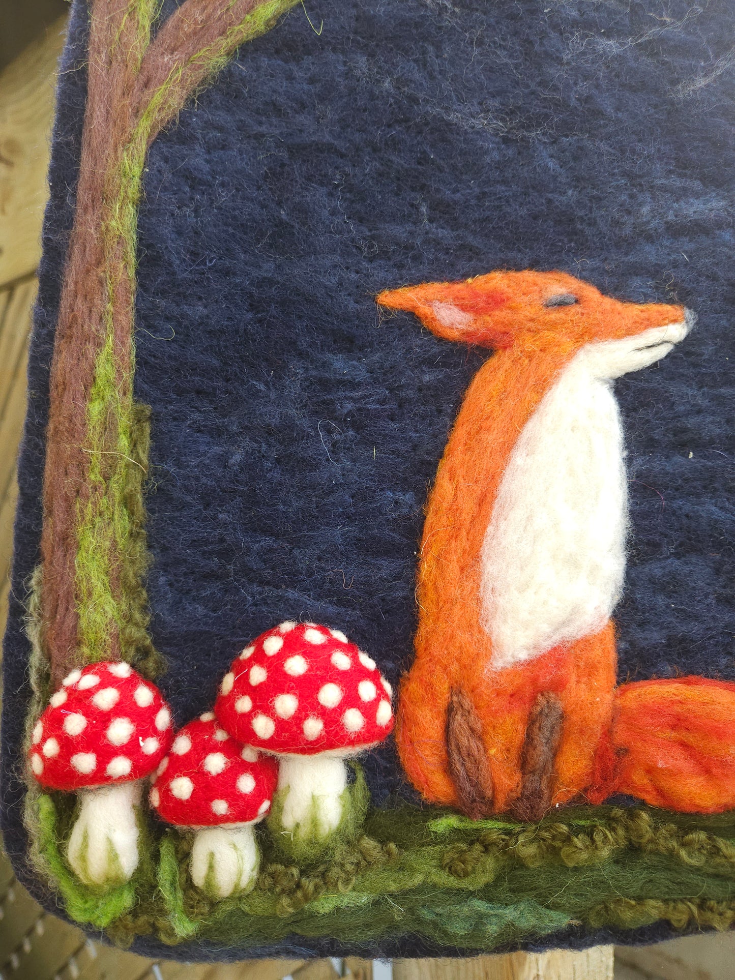 Felted Wall Art – Fox in Enchanted Forest