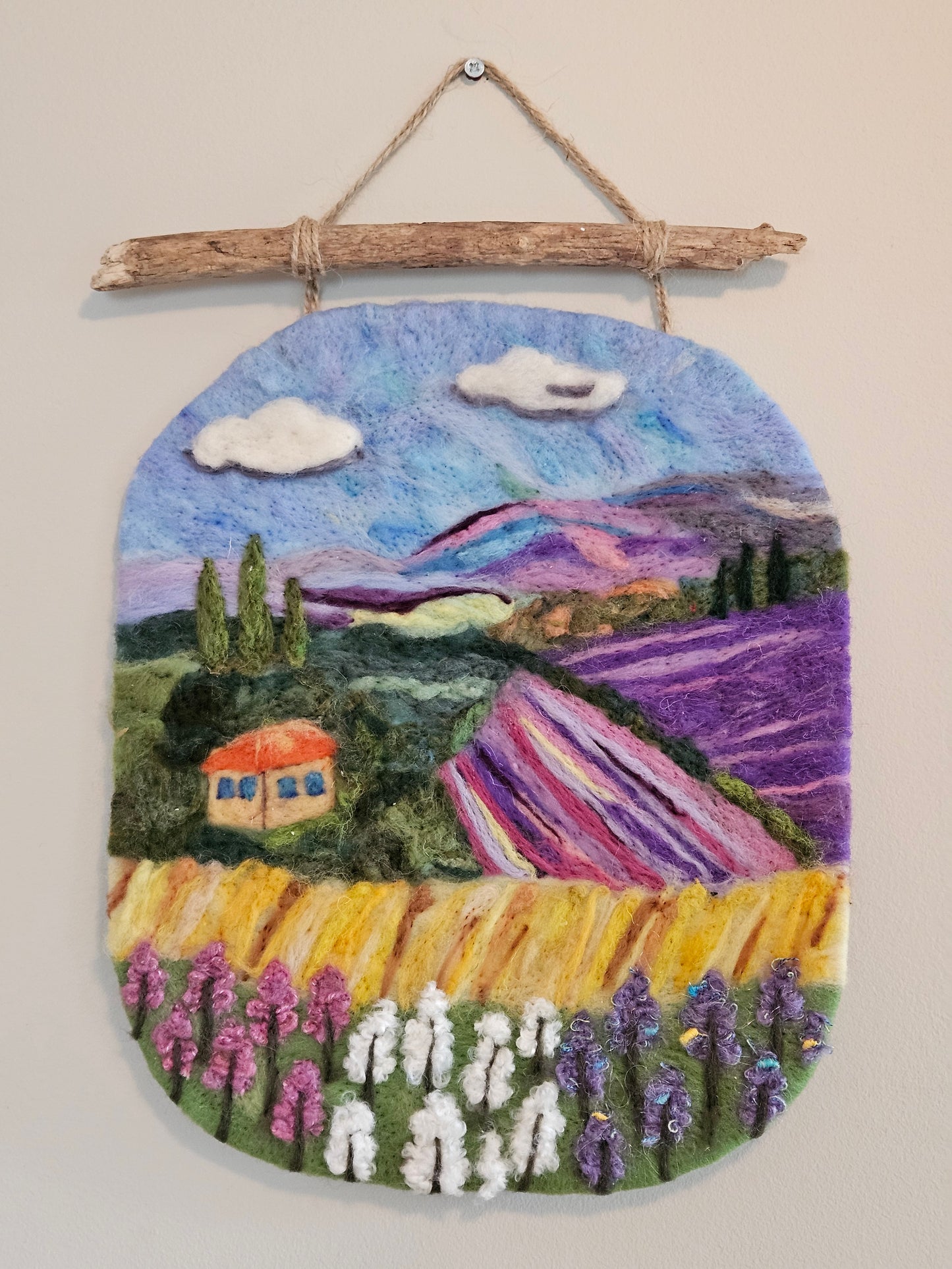 Felted Wall Art - Lavender Fields