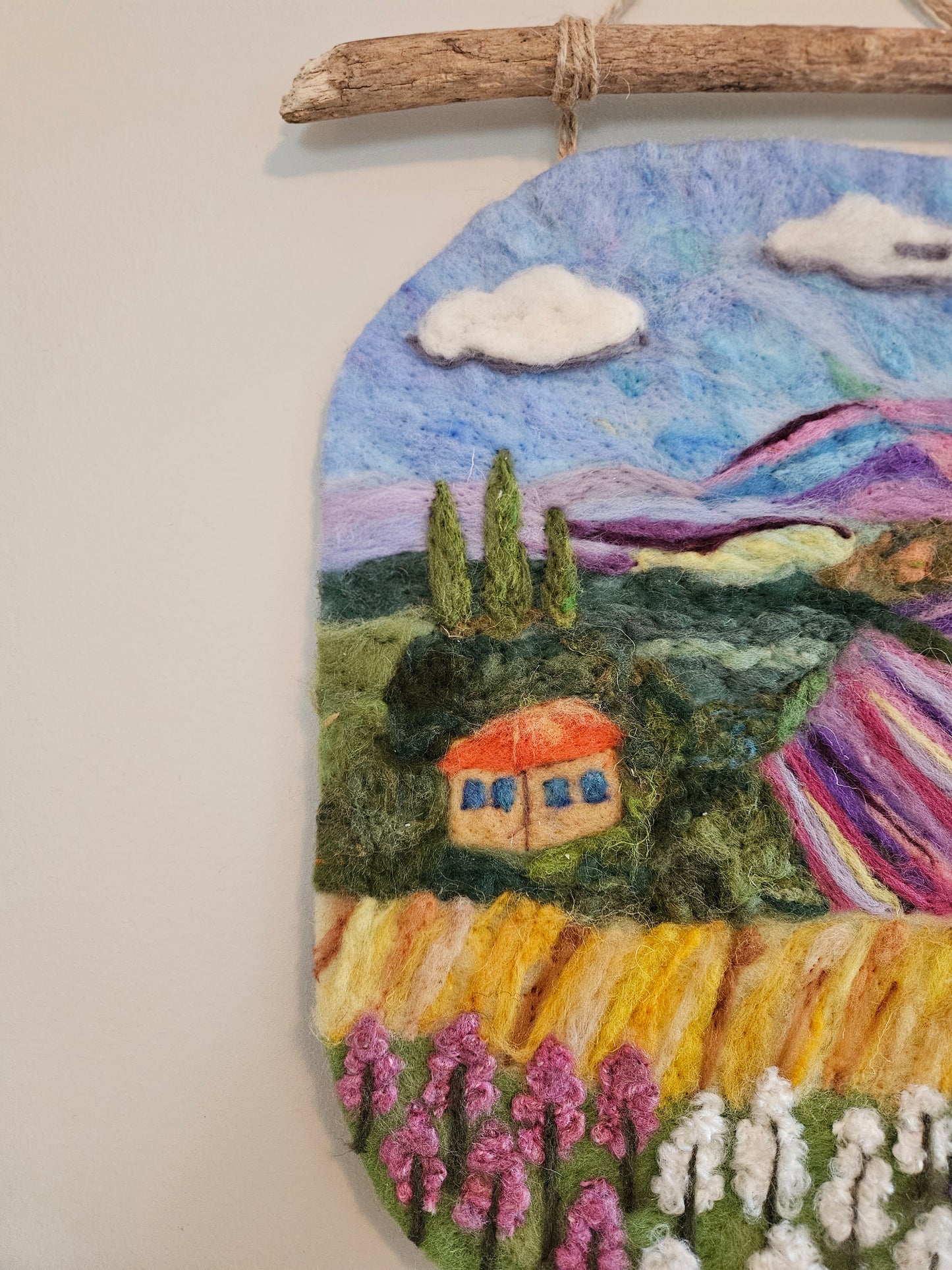Felted Wall Art - Lavender Fields