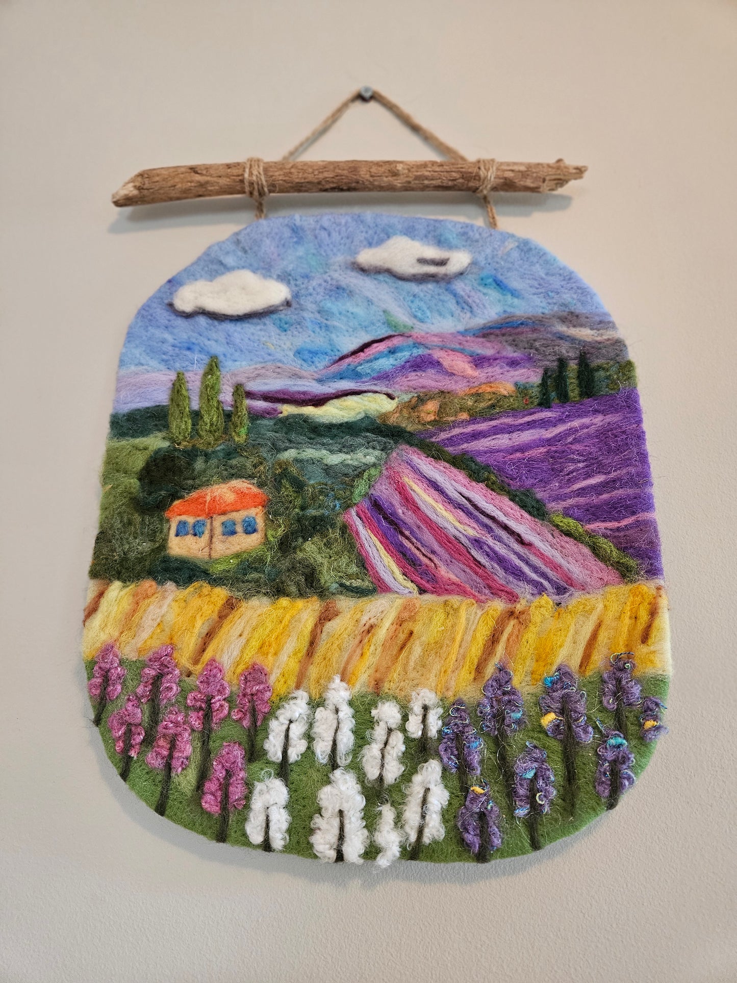 Felted Wall Art - Lavender Fields
