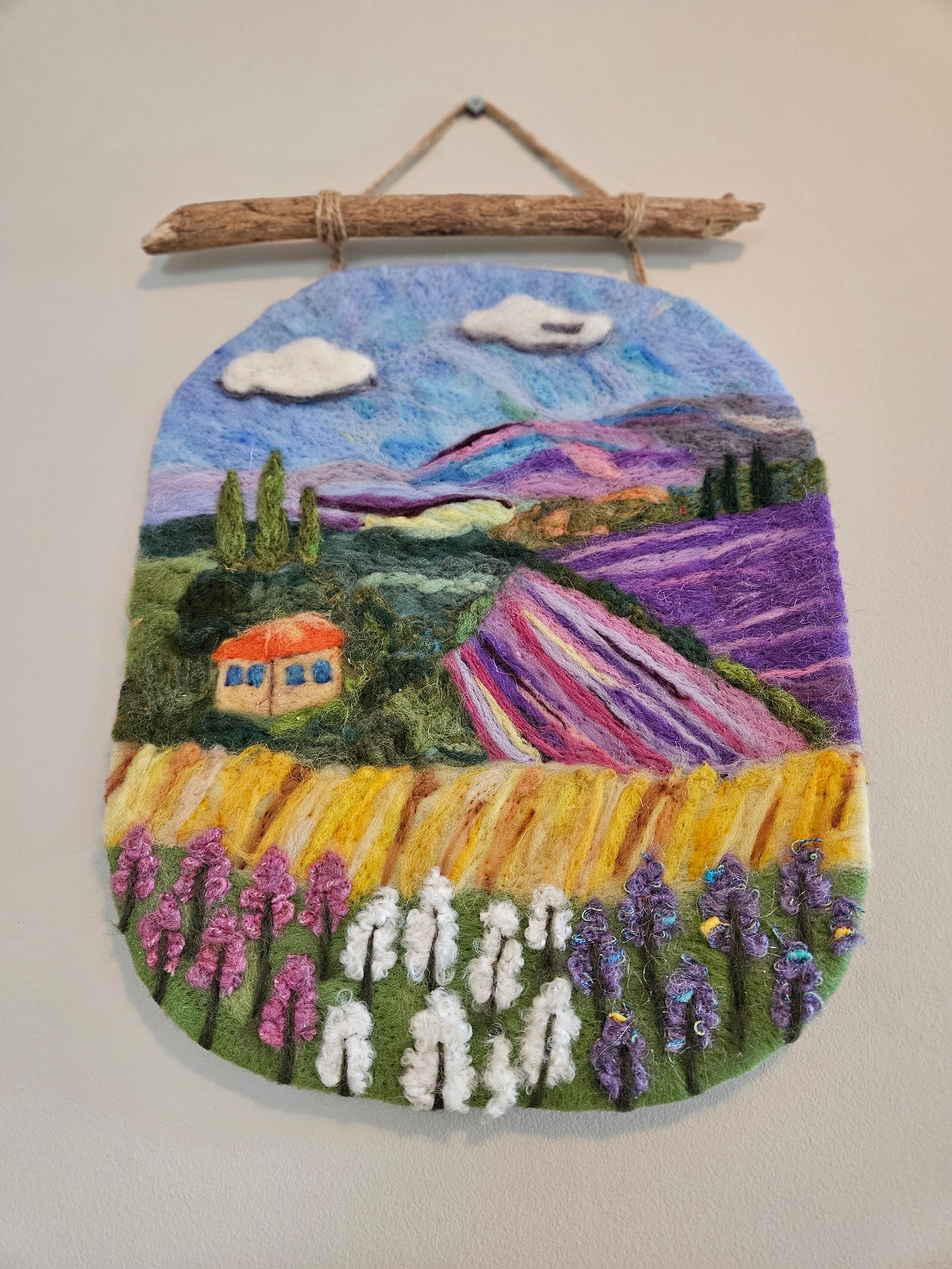 Felted Wall Art - Lavender Fields