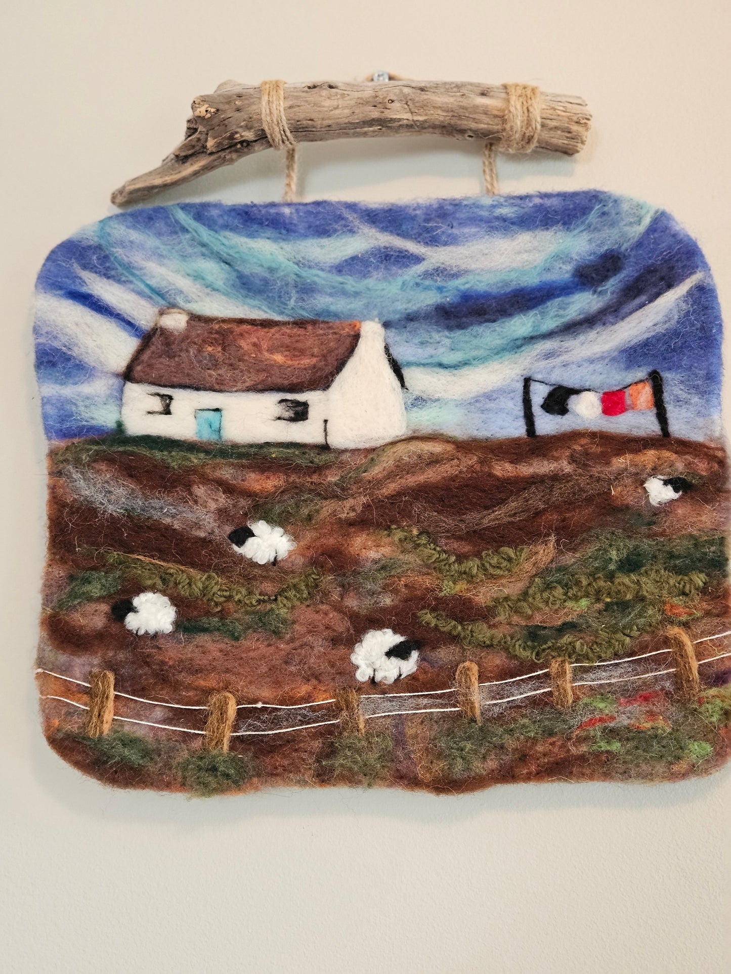 Felted Wall Art - Sheep Farm