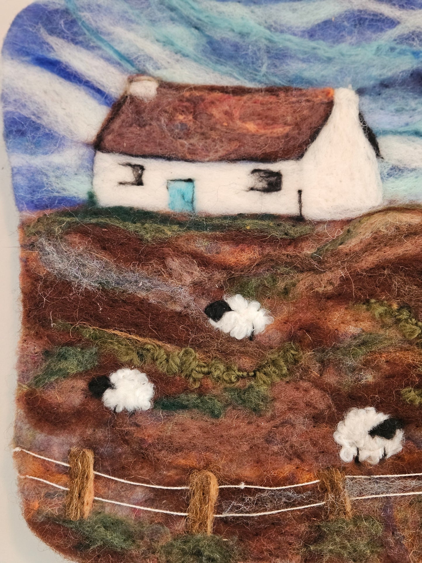 Felted Wall Art - Sheep Farm