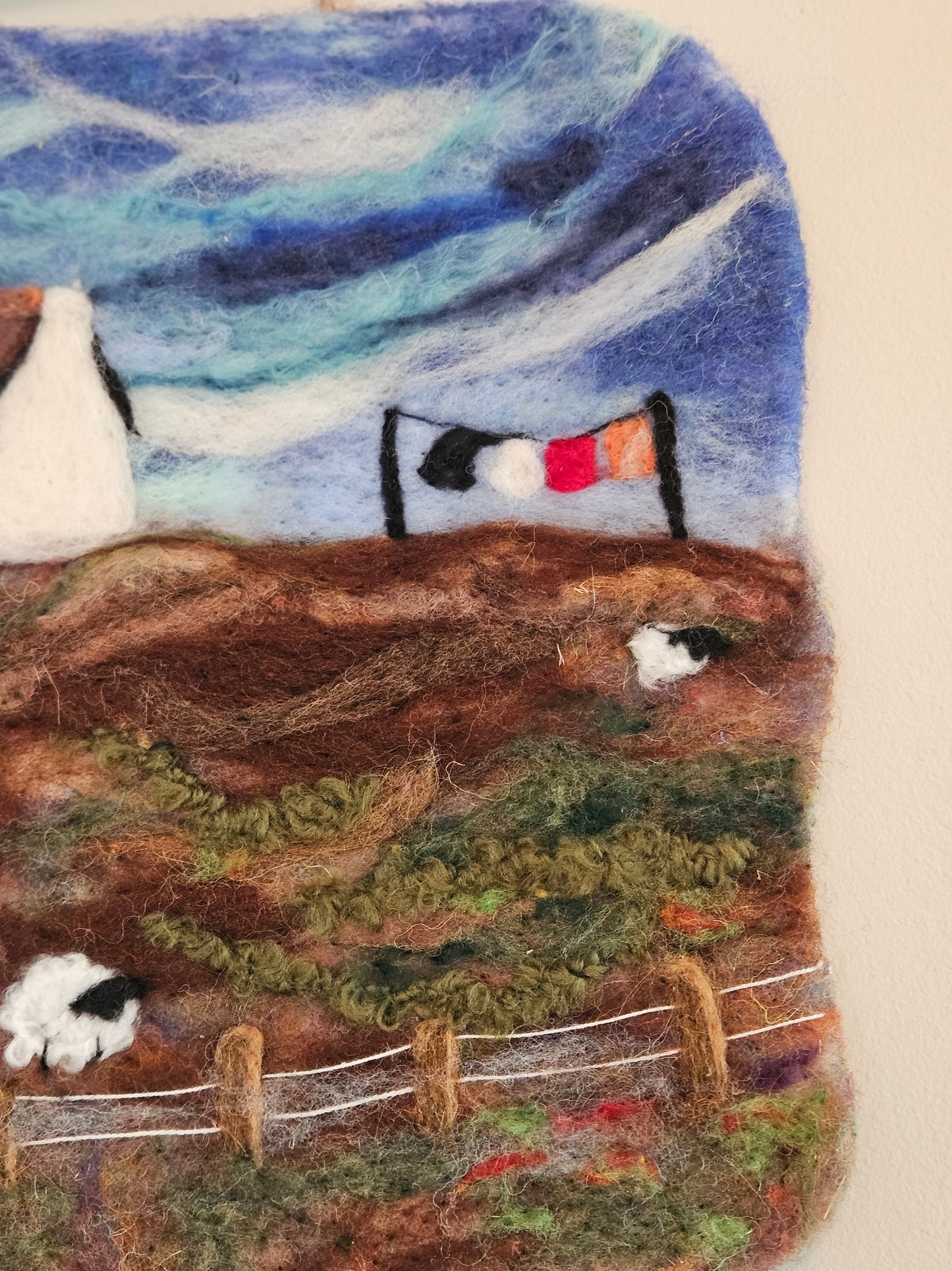 Felted Wall Art - Sheep Farm