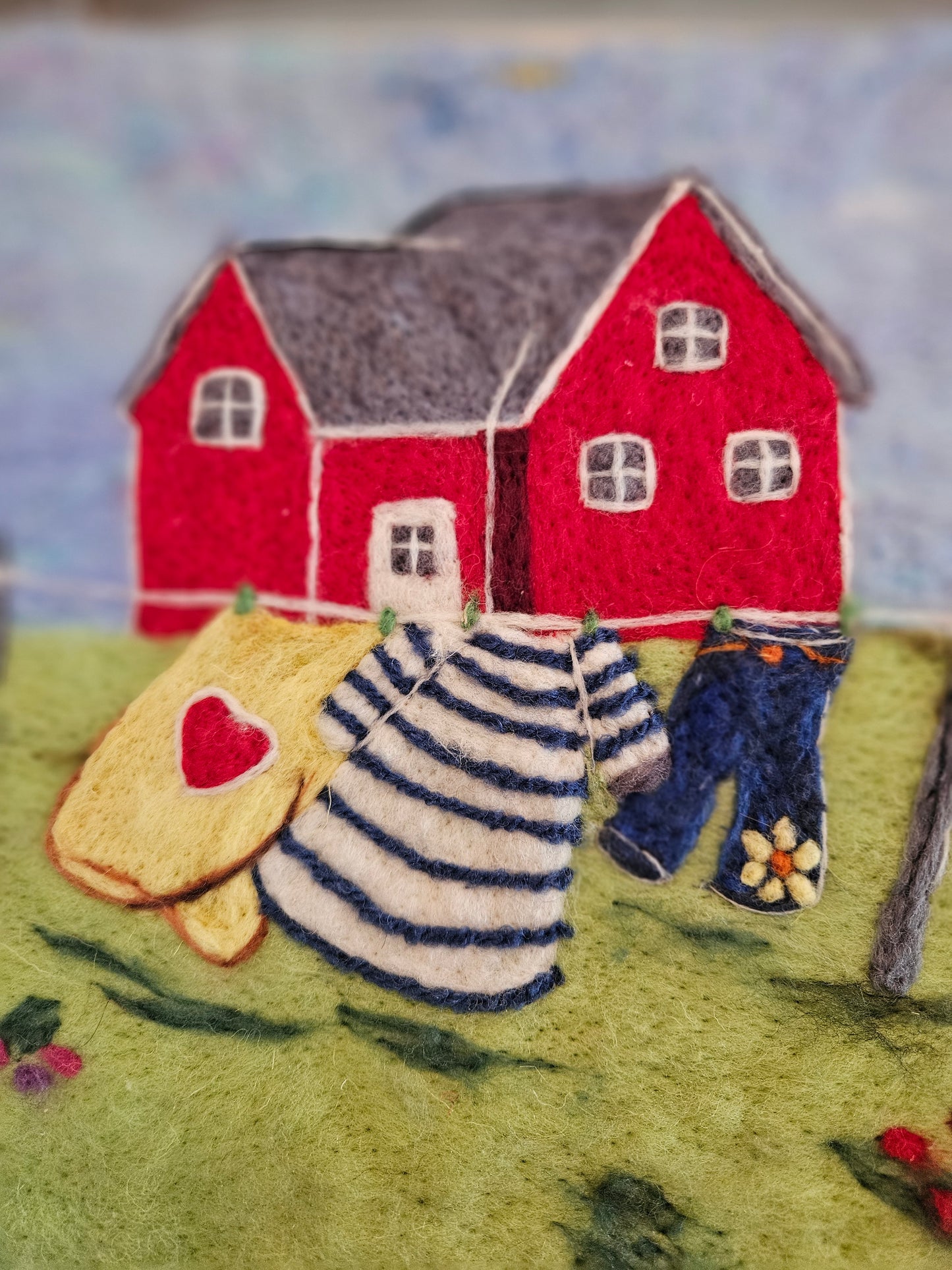 Felted Wall Art - Fresh Breeze by the Barn