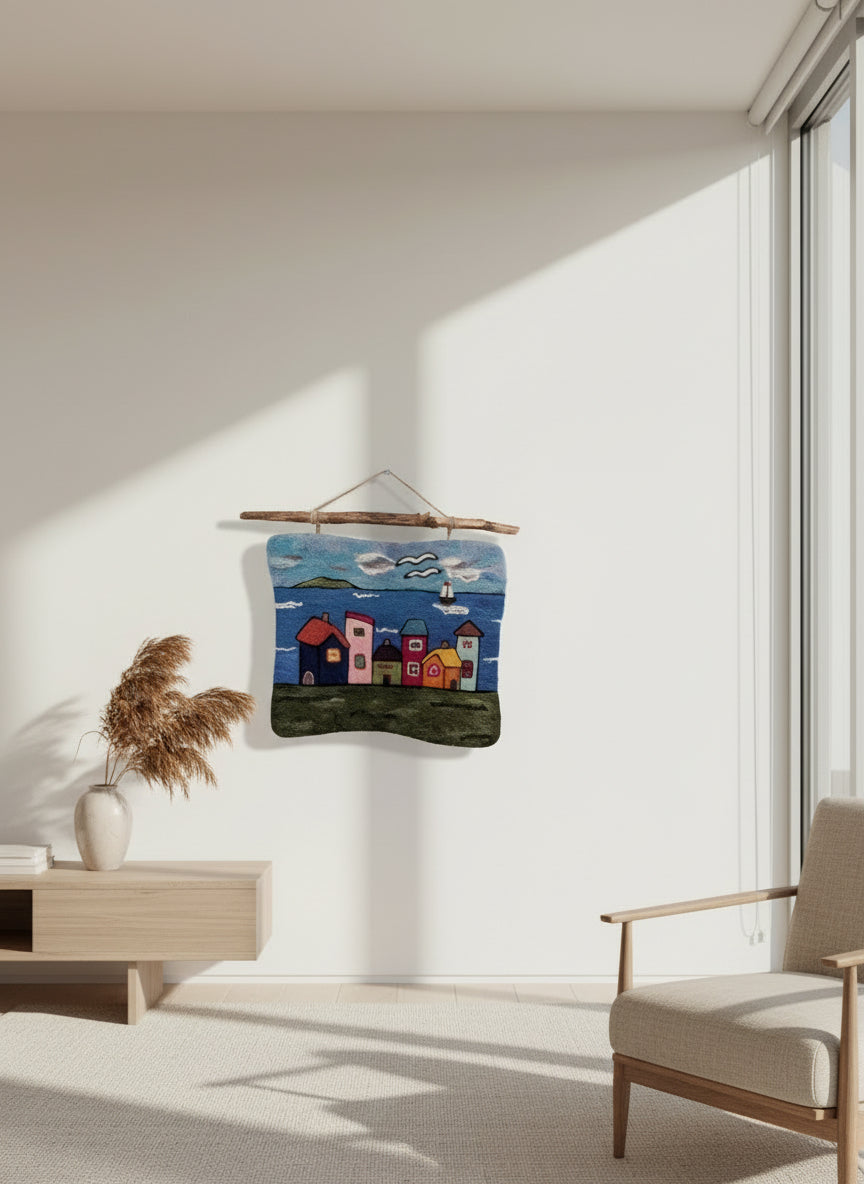Felted Wall Decor - Row Houses on the Coast