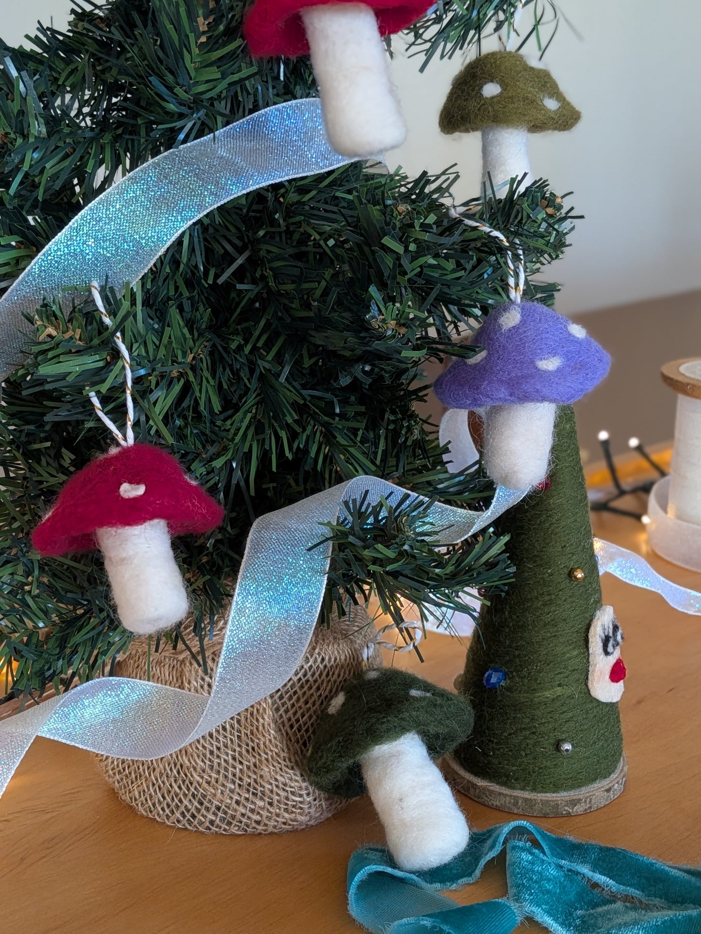 Felted Mushroom Ornaments