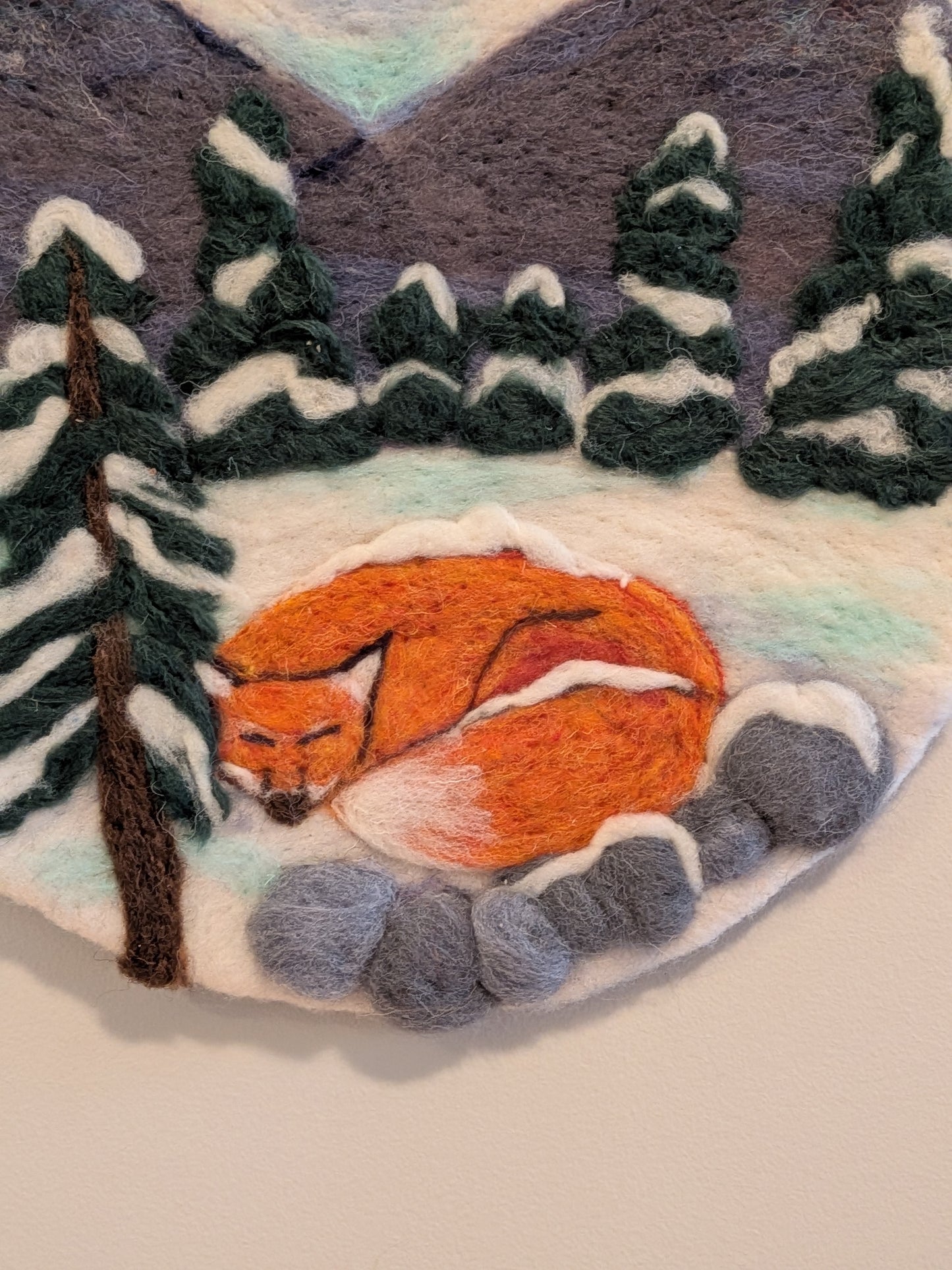 Felted Wall Decor - Sleeping Fox