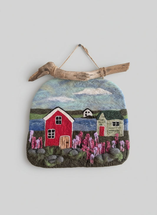 Felted Wall Decor - Coastal Vibe with Lupins